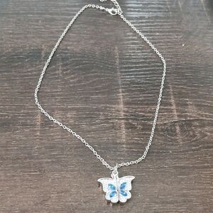 Silver Butterfly Pendant Necklace